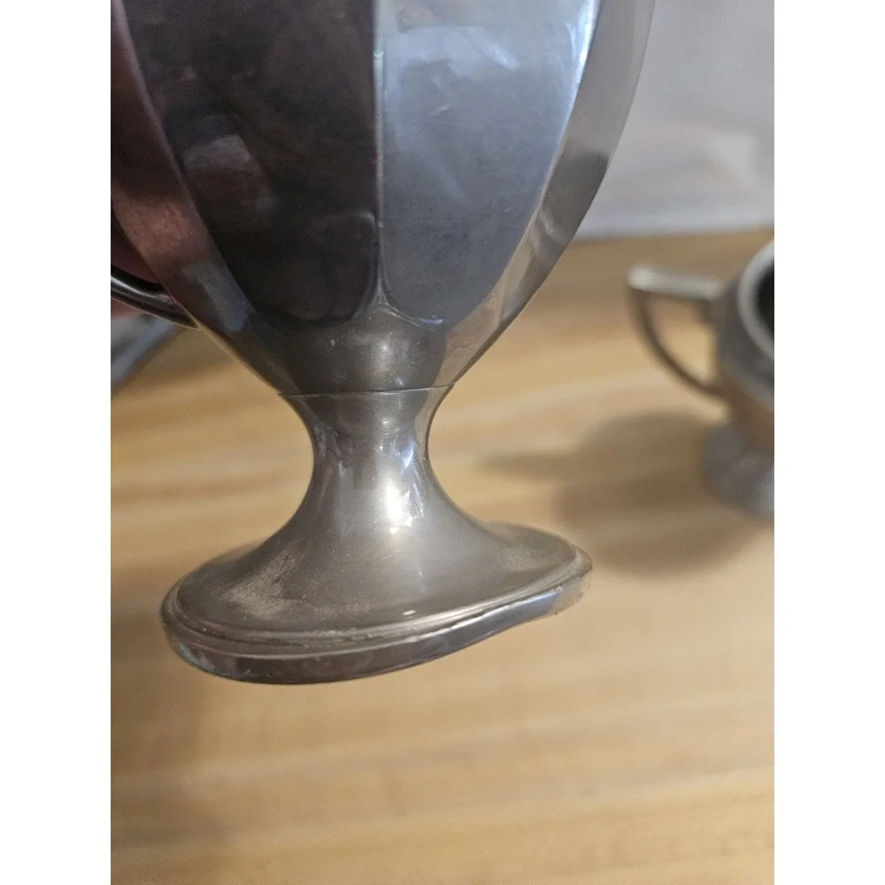Antique General Electric Pewter Creamer And Sugar Bowl
